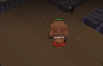 Grumak the Ogre King, covered by the shield bubble while his spawn attack; at the end, the red mark of the area slam shows on the ground