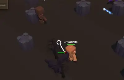 A mage bursts the Arcane Blast on a Dark Knight in the Dark Plains, and the spells leave trails in the air